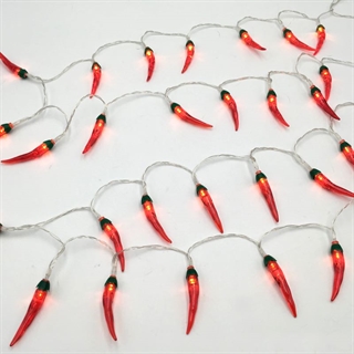 Lyskæde med chilier